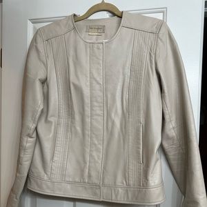 Off white leather jacket size 10.
